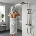 Thermostatic Shower System Mixer Set with Overhead Rain