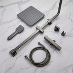 Thermostatic Shower System Mixer Set with Overhead Rain