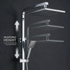 Thermostatic Shower System Mixer Set with Overhead Rain