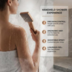Thermostatic Shower System Mixer Set with Overhead Rain