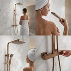 Thermostatic Shower System Mixer Set with Overhead Rain