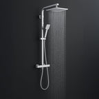 Thermostatic Shower System Mixer Set with Overhead Rain