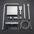 Thermostatic Shower System Mixer Set with Overhead Rain