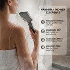 Thermostatic Shower System Mixer Set with Overhead Rain