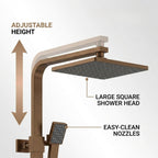 Thermostatic Shower System Mixer Set with Overhead Rain