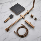 Thermostatic Shower System Mixer Set with Overhead Rain