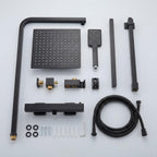 Thermostatic Shower System Mixer Set with Overhead Rain