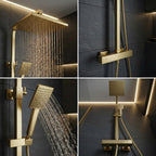 Thermostatic Shower System Mixer Set with Overhead Rain