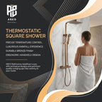 Thermostatic Shower System Mixer Set with Overhead Rain