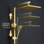 Thermostatic Shower System Mixer Set with Overhead Rain