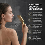 Thermostatic Shower System Mixer Set with Overhead Rain