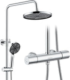 Thermostatic Shower System Stainless Steel 25CM Rain Hand