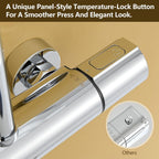 Thermostatic Shower System Stainless Steel 25CM Rain Hand