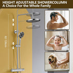 Thermostatic Shower System Stainless Steel 25CM Rain Hand