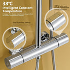 Thermostatic Shower System Stainless Steel 25CM Rain Hand