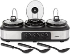 Three Pot Slow Cooker with Independent Temperature Controls