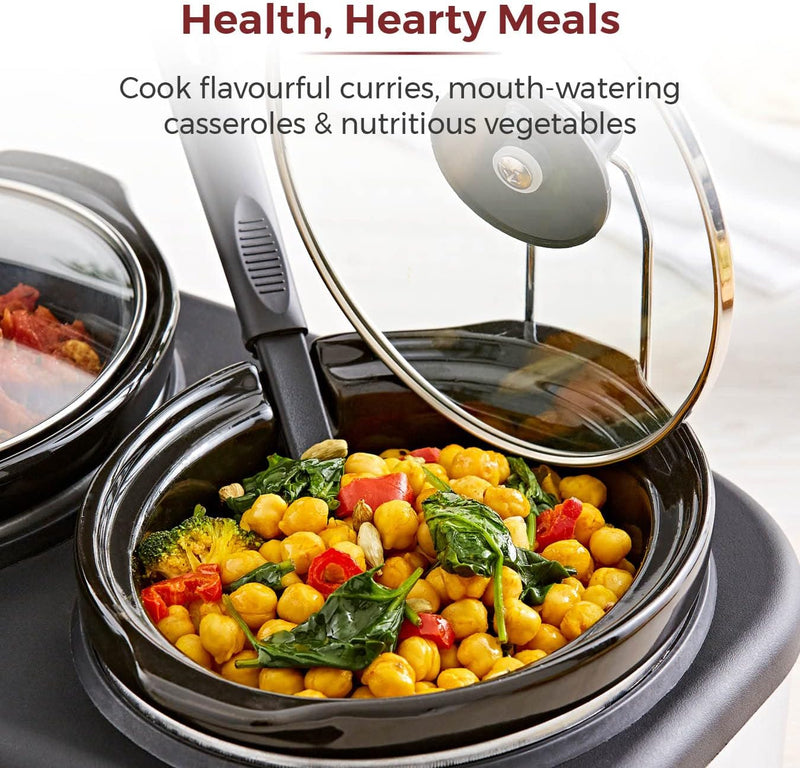 Three Pot Slow Cooker with Independent Temperature Controls