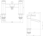 Tidal Square Bath Shower Mixer Tap with Kit