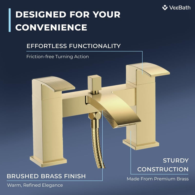 Tidal Square Bath Shower Mixer Tap with Kit
