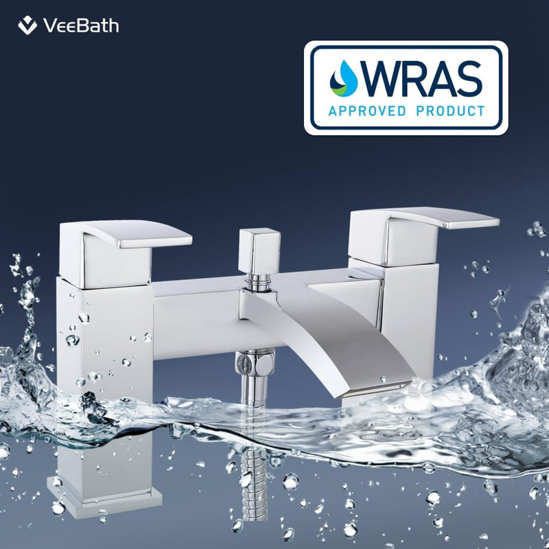 Tidal Square Bath Shower Mixer Tap with Kit