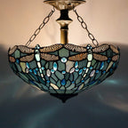 Tiffany Ceiling Light Fixture Sea Stained Glass Dragonfly