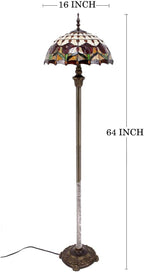 Tiffany Floor Lamp Amber Tulip Flower Stained Glass