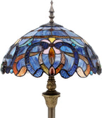Tiffany Floor Lamp Cloudy Stained Glass Standing Reading