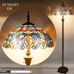 Tiffany Floor Lamp Cloudy Stained Glass Standing Reading