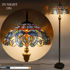 Tiffany Floor Lamp Cloudy Stained Glass Standing Reading