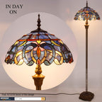 Tiffany Floor Lamp Cloudy Stained Glass Standing Reading