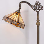 Tiffany Floor Lamp Hexagon Stained Glass Arched