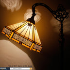 Tiffany Floor Lamp Hexagon Stained Glass Arched