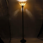 Tiffany Floor Lamp Hexagon Stained Glass Mission Light