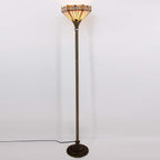 Tiffany Floor Lamp Hexagon Stained Glass Mission Light