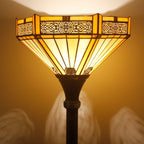 Tiffany Floor Lamp Hexagon Stained Glass Mission Light