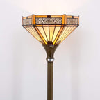 Tiffany Floor Lamp Hexagon Stained Glass Mission Light