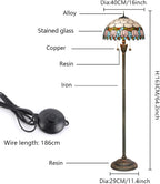 Tiffany Floor Lamp Mediterranean Style Stained Glass Light