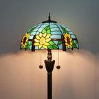 Tiffany Floor Lamp Mediterranean Style Stained Glass Light