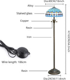Tiffany Floor Lamp Mediterranean Style Stained Glass Light