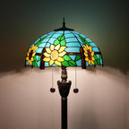 Tiffany Floor Lamp Mediterranean Style Stained Glass Light