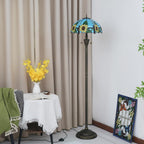 Tiffany Floor Lamp Mediterranean Style Stained Glass Light
