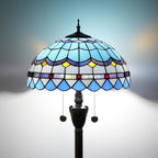Tiffany Floor Lamp Mediterranean Style Stained Glass Light