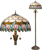Tiffany Floor Lamp Mediterranean Style Stained Glass Light