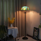 Tiffany Floor Lamp Mediterranean Style Stained Glass Light