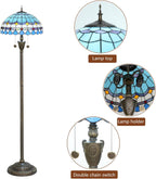 Tiffany Floor Lamp Mediterranean Style Stained Glass Light