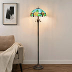 Tiffany Floor Lamp Mediterranean Style Stained Glass Light