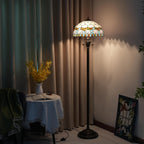 Tiffany Floor Lamp Mediterranean Style Stained Glass Light