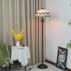 Tiffany Floor Lamp Mediterranean Style Stained Glass Light