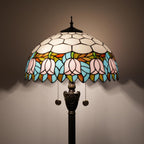 Tiffany Floor Lamp Mediterranean Style Stained Glass Light