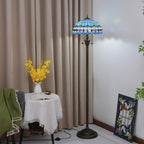 Tiffany Floor Lamp Mediterranean Style Stained Glass Light